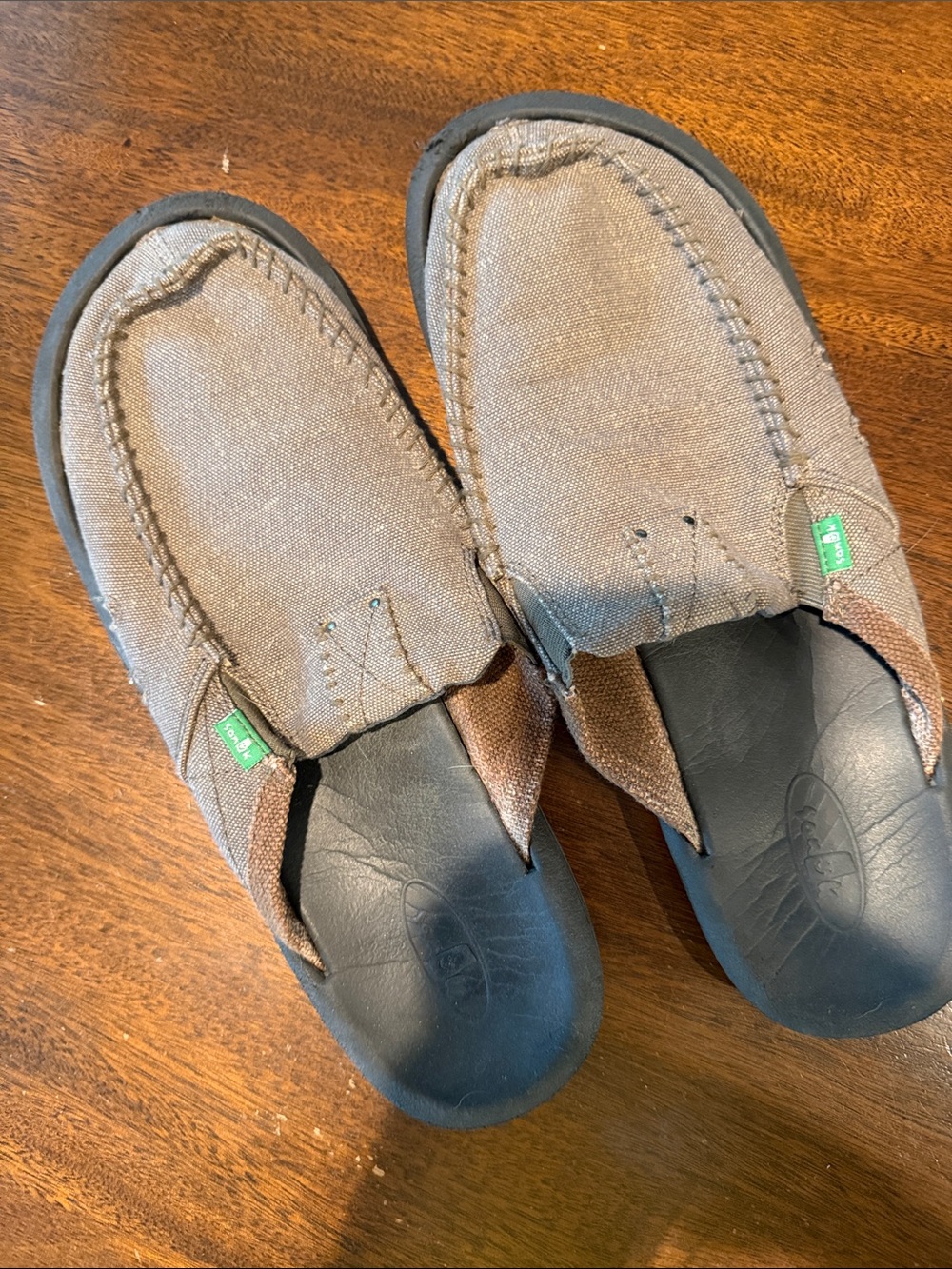 Sanuk Men's Brown Canvas Slip-On Loafers